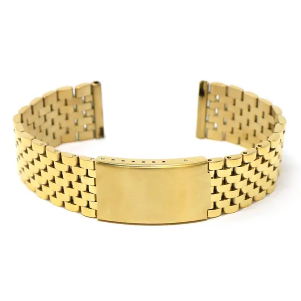 m.bd2 .yg Main Yellow Gold StrapsCo Stainless Steel Vintage Beads of Rice Bracelet Quick Release Strap 18mm 19mm 20mm 21mm 22mm 1