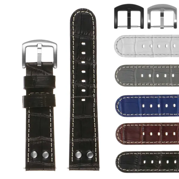 DASSARI Croc-Embossed Pilot Strap  For Garmin Vivoactive 5 #1