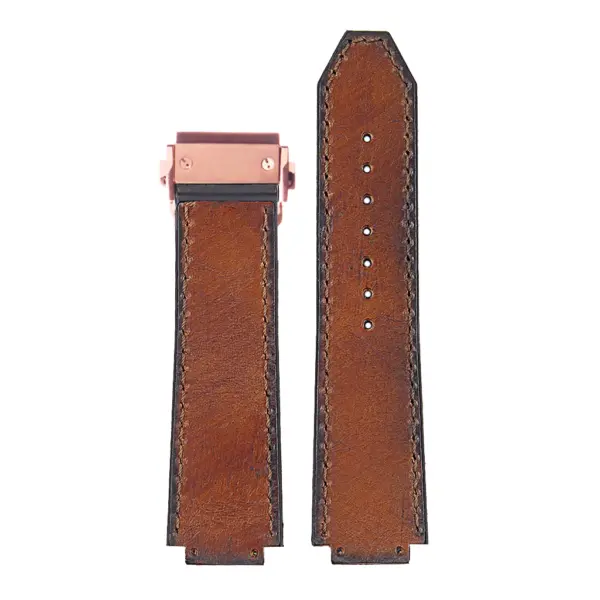 DASSARI Vintage Mahogany Leather Strap for Hublot Big Bang #2
