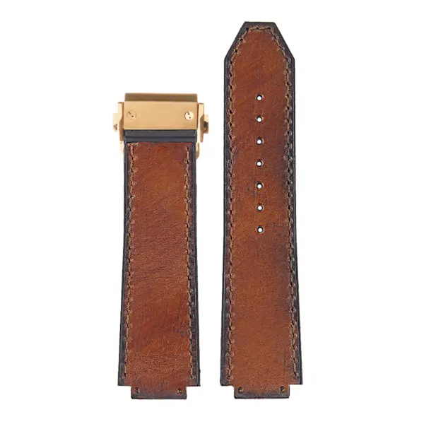 DASSARI Vintage Mahogany Leather Strap for Hublot Big Bang #3