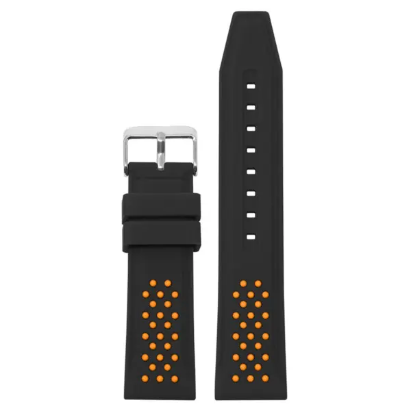 Contrasting Perforated Rubber Strap For MoonSwatch #8