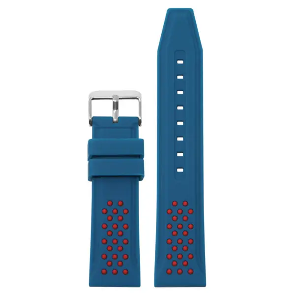 Contrasting Perforated Rubber Strap For MoonSwatch #10