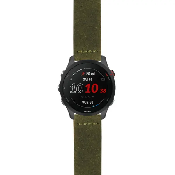 g.f255.st29 Main Green StrapsCo Heavy Duty Suede Watch Strap 20mm