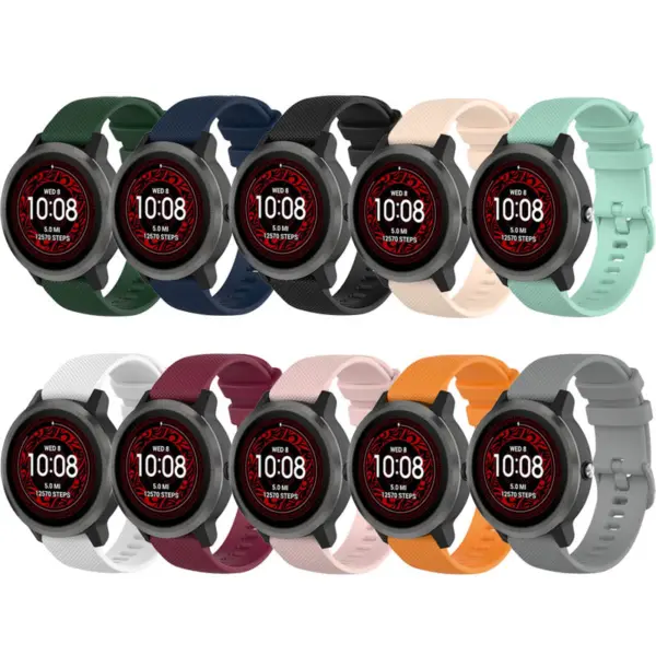 G.r68 All Color StrapsCo Rubber Strap For Garmin Forerunner 245 645 Vivoactive 3 Vivomove
