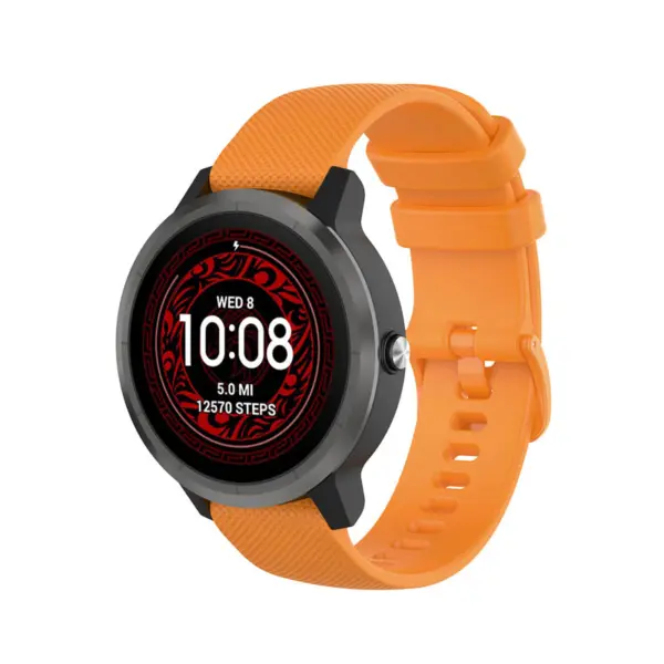 G.r68.12 Main Orange StrapsCo Rubber Strap For Garmin Forerunner 245 645 Vivoactive 3 Vivomove Vivomove