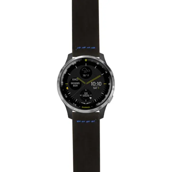 g.d2a.st29 Main Black & Blue StrapsCo Heavy Duty Suede Watch Strap 20mm