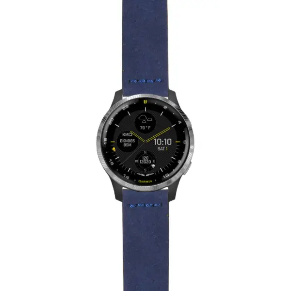 g.d2a.st29 Main Blue StrapsCo Heavy Duty Suede Watch Strap 20mm