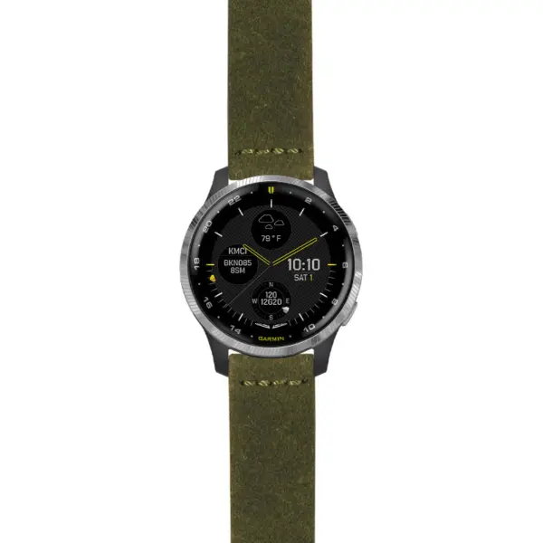 g.d2a.st29 Main Green StrapsCo Heavy Duty Suede Watch Strap 20mm
