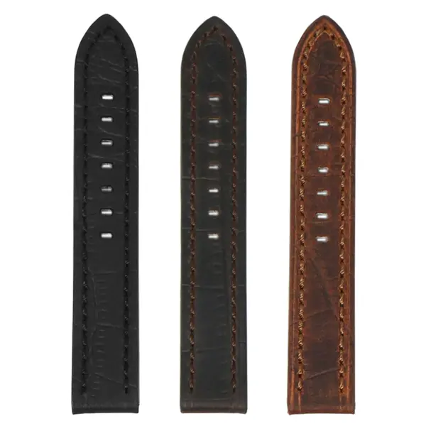 Heavy Duty Vintage Crocodile Leather Strap #3