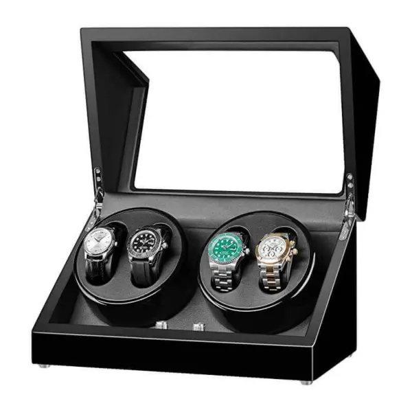 Piano Black Watch Winder for 4 Watches #1