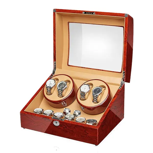 Rosewood Watch Winder with Storage for 4 Watches #1