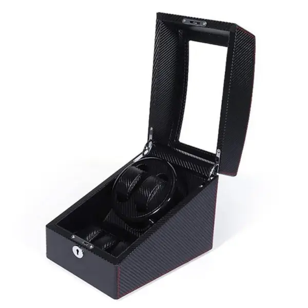 Key Locked Watch Winder with Storage for Two Watches #1