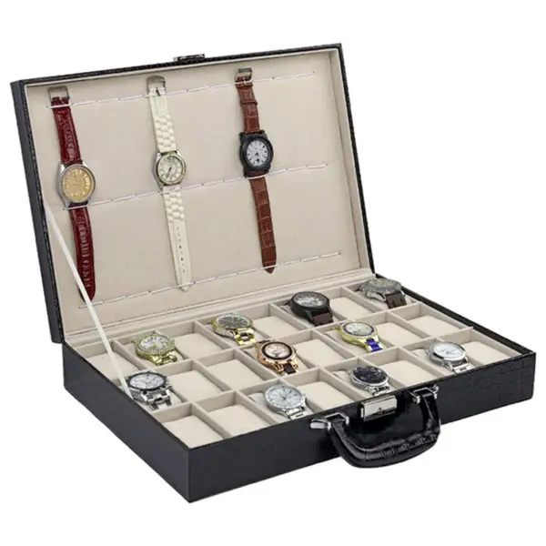 Alligator Leatherette Watch Case for 24 Watches #1