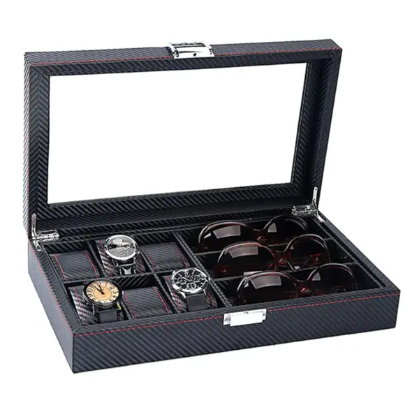 Carbon Fiber Watch & Sunglasses Storage for 6 Watches #1