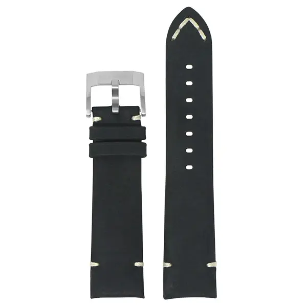 skt.l3.1 22 Main Black StrapsCo DASSARI Vintage Leather Strap w Minimal Stitching for Seiko Turtle