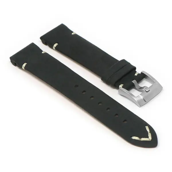 skt.l3.1 22 Angle Black StrapsCo DASSARI Vintage Leather Strap w Minimal Stitching for Seiko Turtle