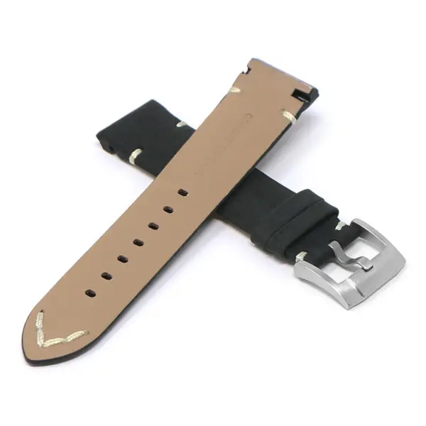 skt.l3.1 22 Cross Black StrapsCo DASSARI Vintage Leather Strap w Minimal Stitching for Seiko Turtle