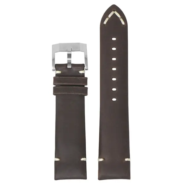 skt.l3.2 22 Main Dark Brown StrapsCo DASSARI Vintage Leather Strap w Minimal Stitching for Seiko Turtle