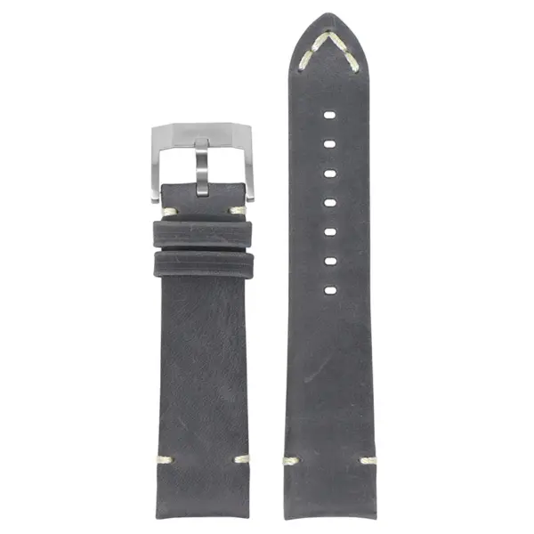 skt.l3.7 22 Main Grey StrapsCo DASSARI Vintage Leather Strap w Minimal Stitching for Seiko Turtle