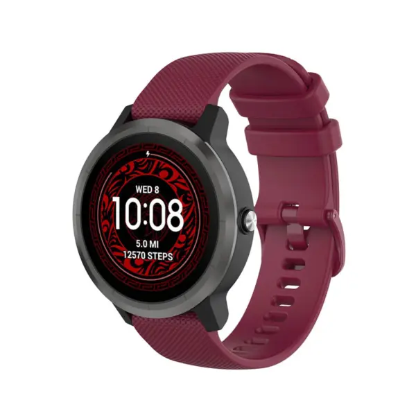 g.r68.6 Main Sangria Red StrapsCo Rubber Strap for Garmin Forerunner 245 645 Vivoactive 3 Vivomove