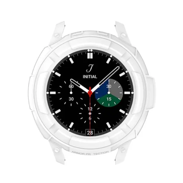 S.pc7.22 Main White StrapsCo Protective Case For Samsung Galaxy Watch 4 TPU Shield Guard