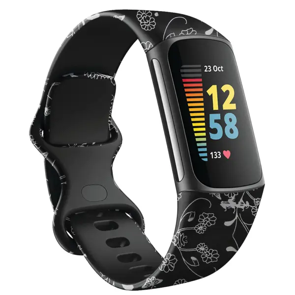 Fb.r70.c Main Bloom StrapsCo Pattern Infinity Band For Fitbit Charge 5 Silicone Rubber Strap