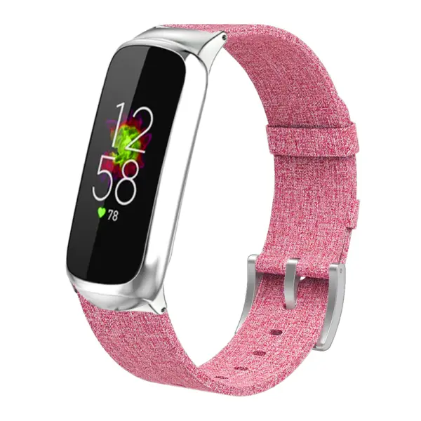fb.ny38.13 Main Pink StrapsCo Canvas Strap for Fitbit Luxe Nylon Canvas Strap Band