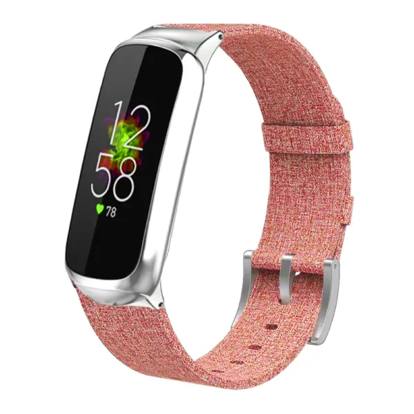 fb.ny38.12 Main Salmon StrapsCo Canvas Strap for Fitbit Luxe Nylon Canvas Strap Band