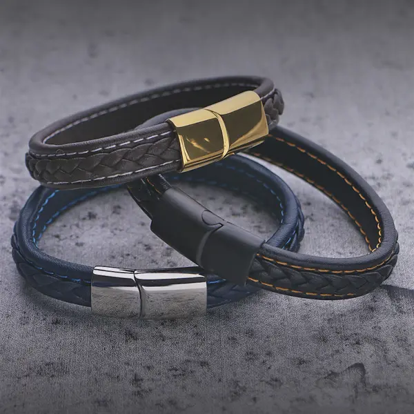 Bx1 Creative StrapsCo Braided Leather Bracelet