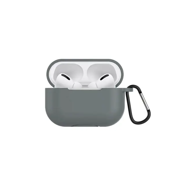 a.ap3 .7 Front Grey StrapsCo Silicone Rubber Case Cover for Apple AirPods 3