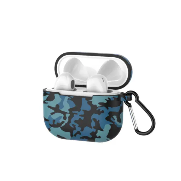 a.ap1 .5 Main Blue Camo StrapsCo Pattern Silicone Rubber Case Cover for Apple AirPods Pro