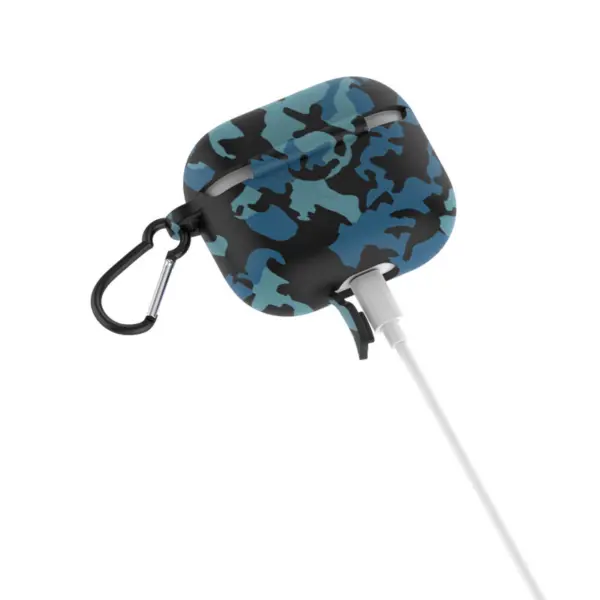 a.ap1 .5 Alt Blue Camo StrapsCo Pattern Silicone Rubber Case Cover for Apple AirPods Pro