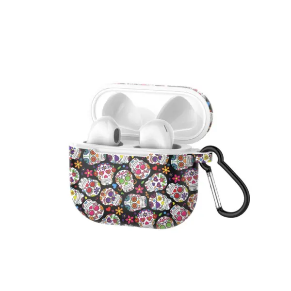 a.ap1 .b Main Candy Skulls StrapsCo Pattern Silicone Rubber Case Cover for Apple AirPods Pro