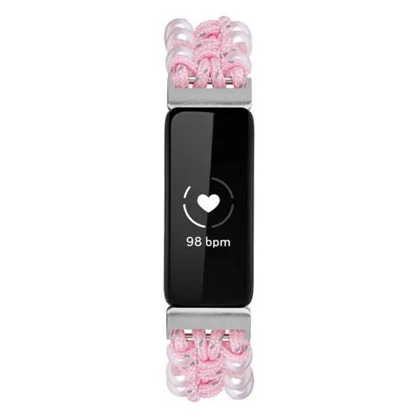 fb.ny34.13 Front Pink StrapsCo Adjustable Bead Strap for Fitbit Inspire 2