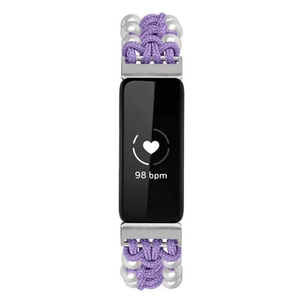 fb.ny34.18 Front Purple StrapsCo Adjustable Bead Strap for Fitbit Inspire 2
