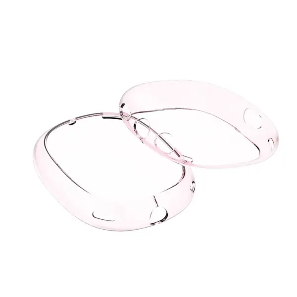 a.ap2 .13a Angle Transparent Pink StrapsCo Smooth Silicone Rubber Earphone Covers for Apple AirPods Max