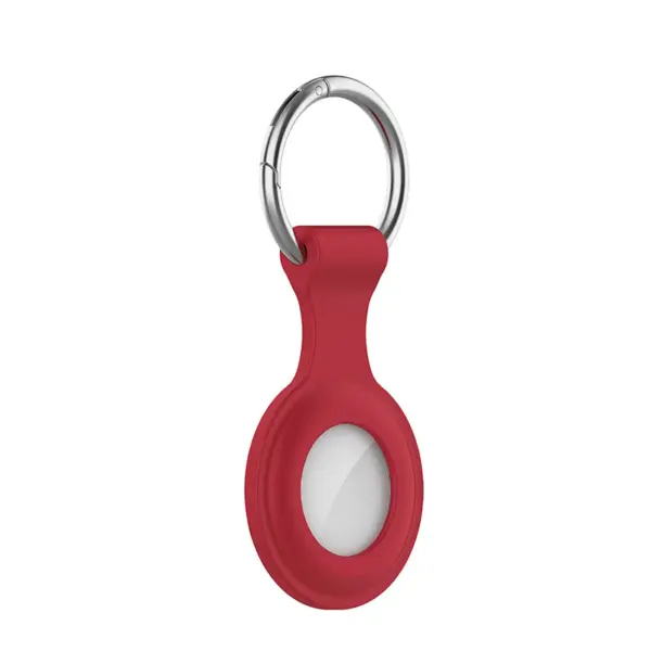 a.at12.6 Main Sangria StrapsCo Rubber Keychain Apple AirTag Holder Protective Case