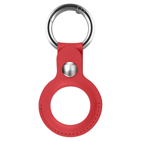 a.at11.6 Main Red StrapsCo Leather Keyring Apple AirTag Holder Protective Case