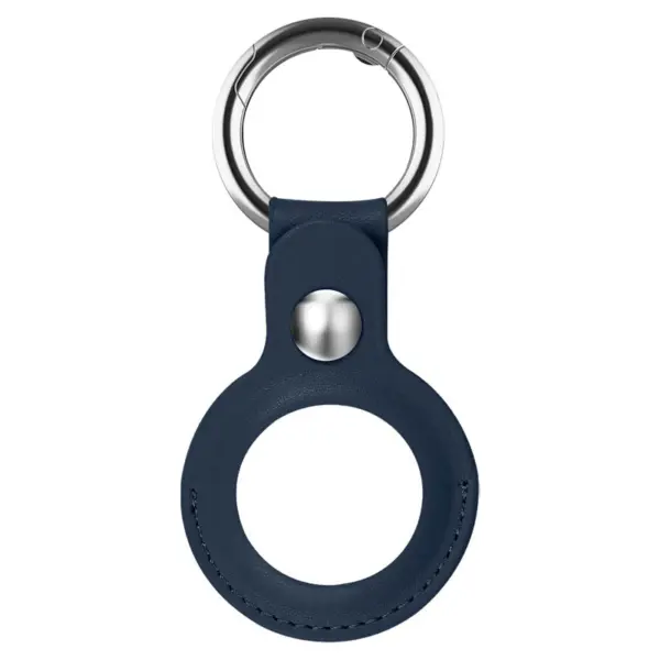 a.at11.5 Main Midnight Blue StrapsCo Leather Keyring Apple AirTag Holder Protective Case