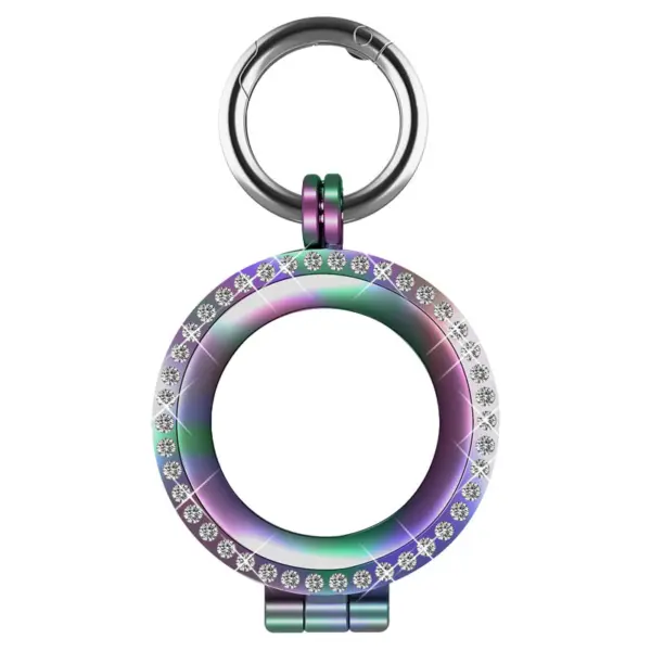 a.at10.abc Main Opal StrapsCo Stainless Steel Bedazzled Keyring Apple AirTag Holder Protective Case 1