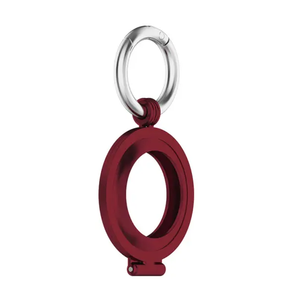 a.at7 .6 Main Sangria StrapsCo Stainless Steel Keyring Apple AirTag Holder Protective Case