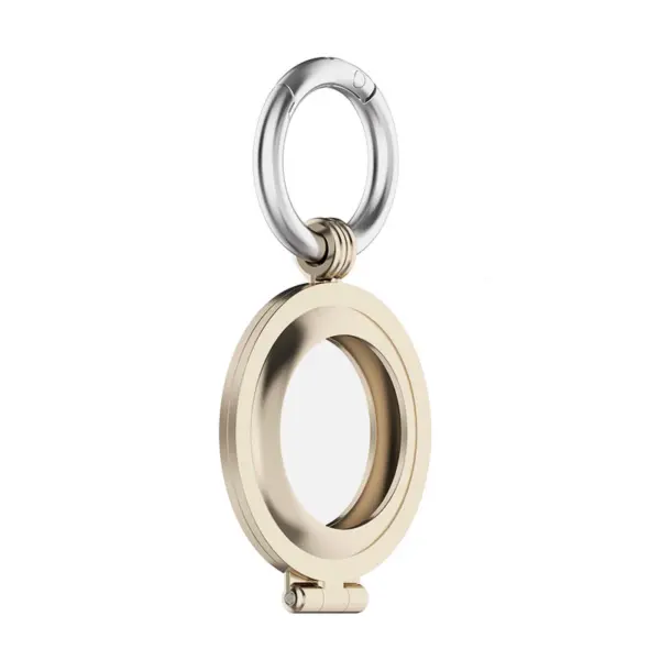 a.at7 .tg Main Retro Gold StrapsCo Stainless Steel Keyring Apple AirTag Holder Protective Case
