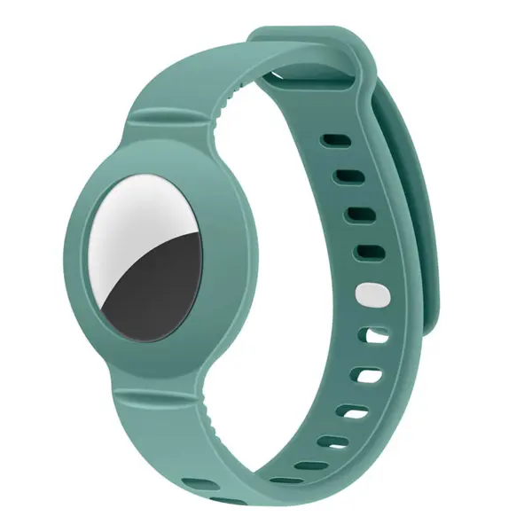 a.at6 .11 Main Sea Green StrapsCo Silicone Rubber Wrist Band Strap Apple AirTag Holder Protective Case