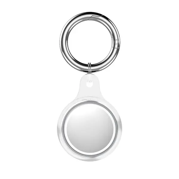 a.at2 .22 Main Clear StrapsCo Keyring Apple AirTag Holder Protective Case