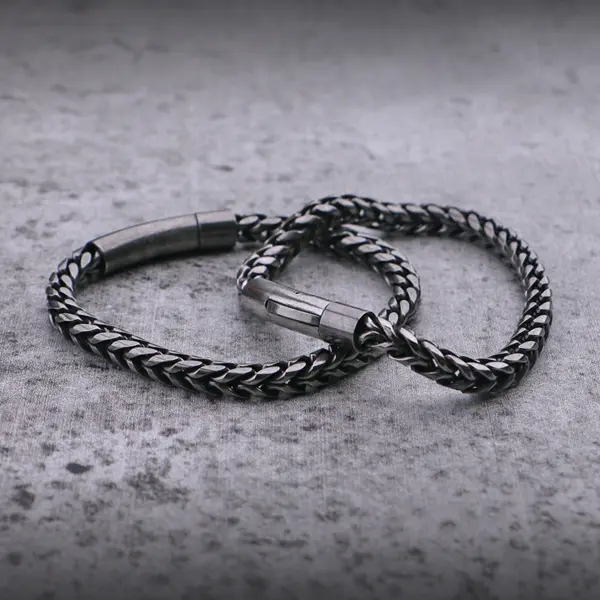 bx13 Creative Pic StrapsCo Vintage Silver Metal Chain Bracelet Wristband Bangle