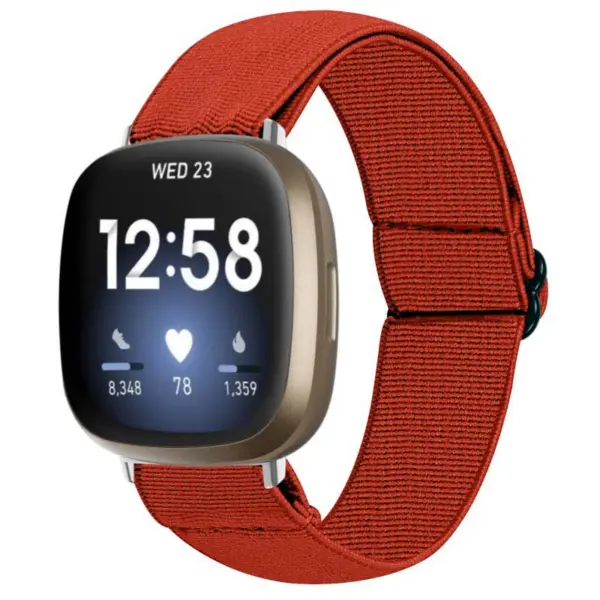 fb.ny27.6 Main Red StrapsCo Elastic Nylon Watch Band Strap for Fitbit Sense Versa 3