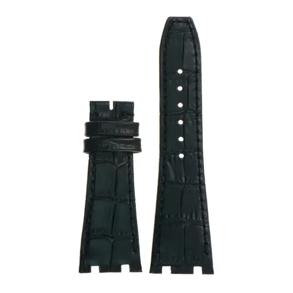 ap.l4.1.1 DASSARI Croc Embosed Leather Strap for Audemars Piguet in Black 2