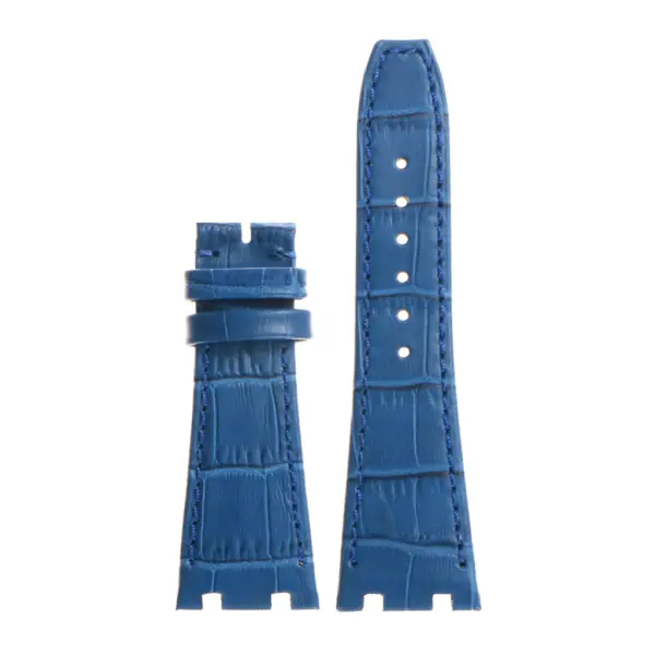 ap.l4.5.5 DASSARI Croc Embosed Leather Strap for Audemars Piguet in Blue 2