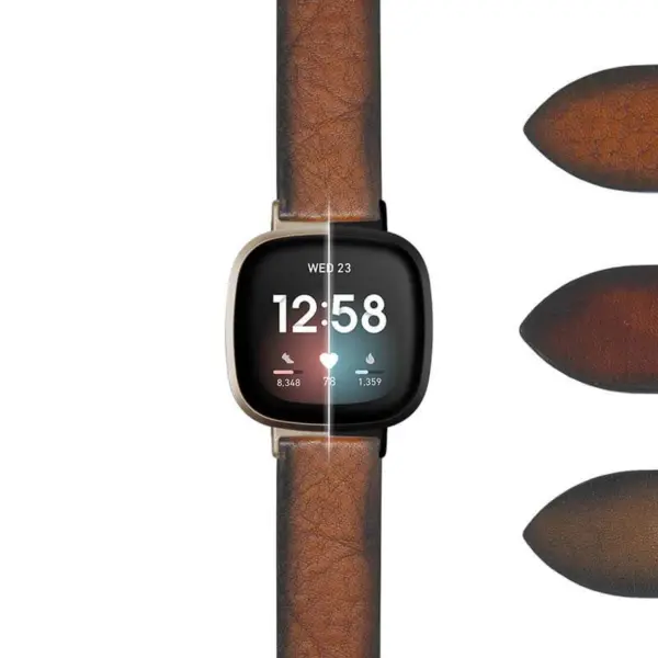 fb.sn .ps1a DASSARI Premium Thick Vintage Leather Strap for Fitbit Sense