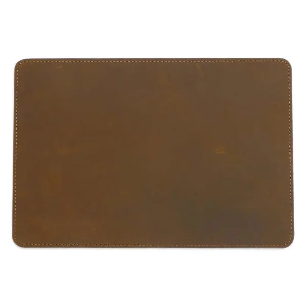 DASSARI Vintage Leather Valet Mat In Tan